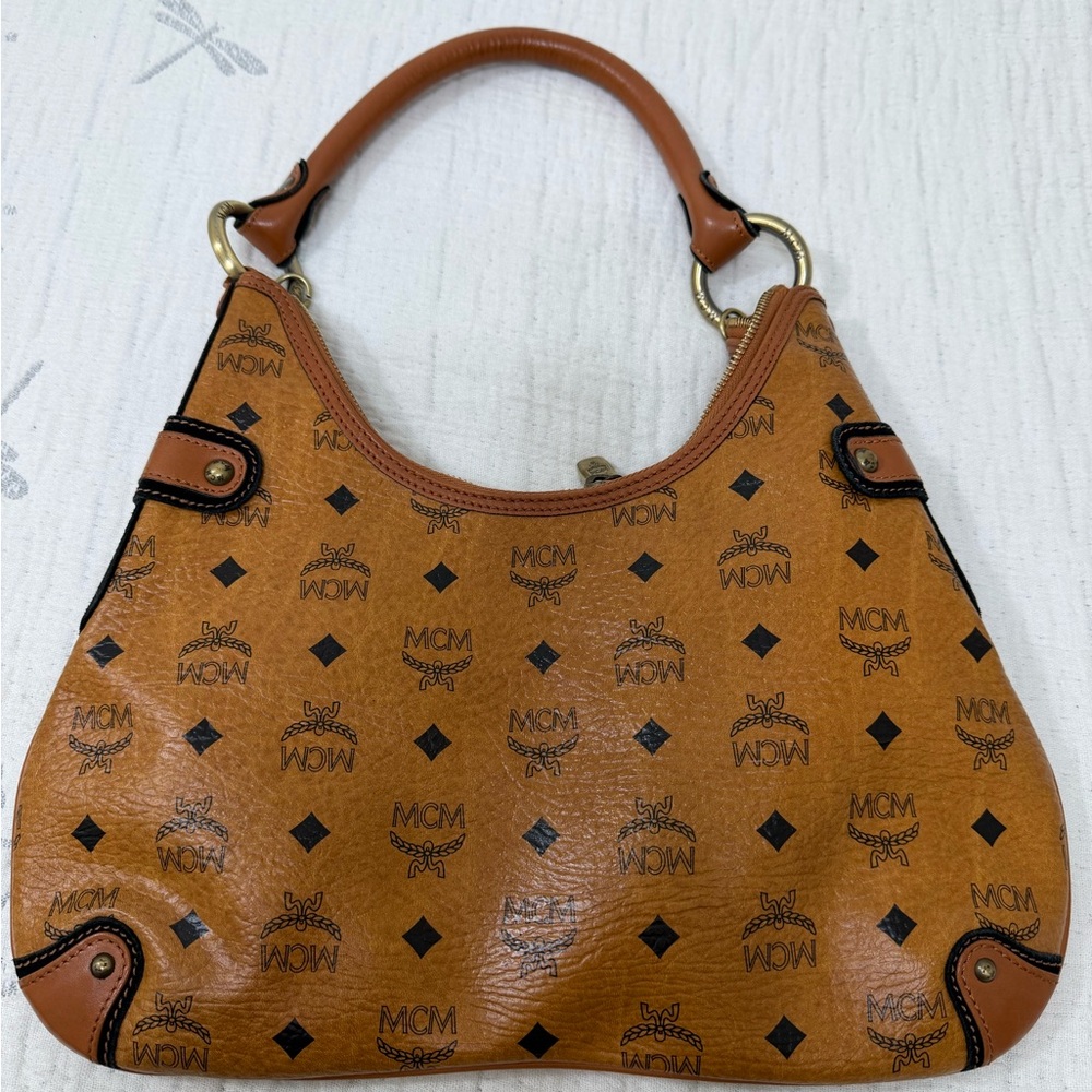 MCM Brown and Black Hobo Bag - Picture 7 of 12